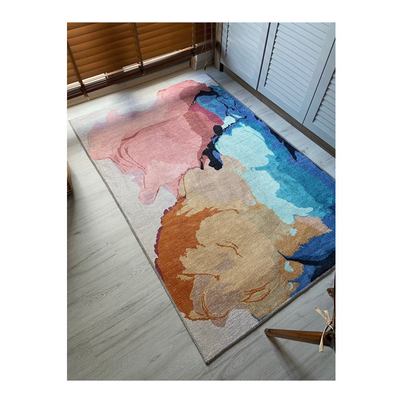 Tapis multicolore lavable à la machine, Tapis de couloir 3 pi 3 po x 9 pi 10 po