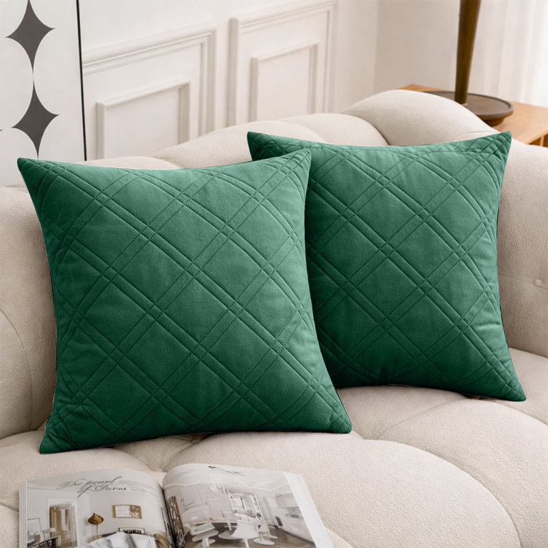 Geometric Square Cushion, Emerald