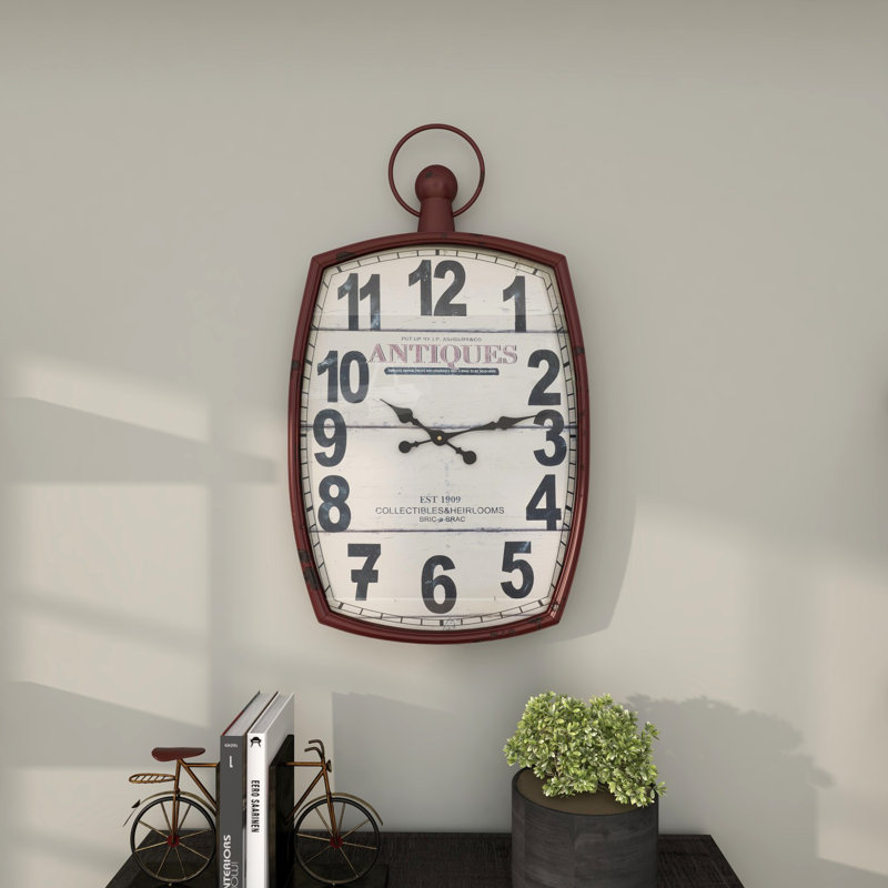 Horloge murale décorative rouge Mante