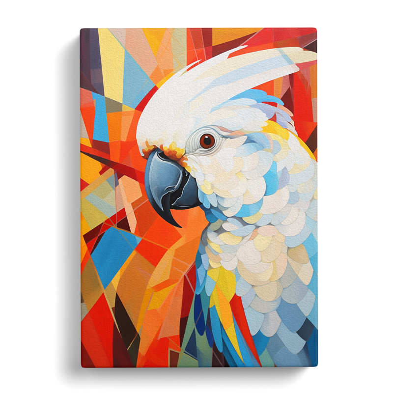 Cockatoo Constructivism - Wrapped Canvas Print, 50cm H x 35cm W x 3cm D
