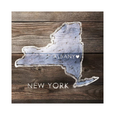 New York Rustic Map - Wrapped Canvas Print