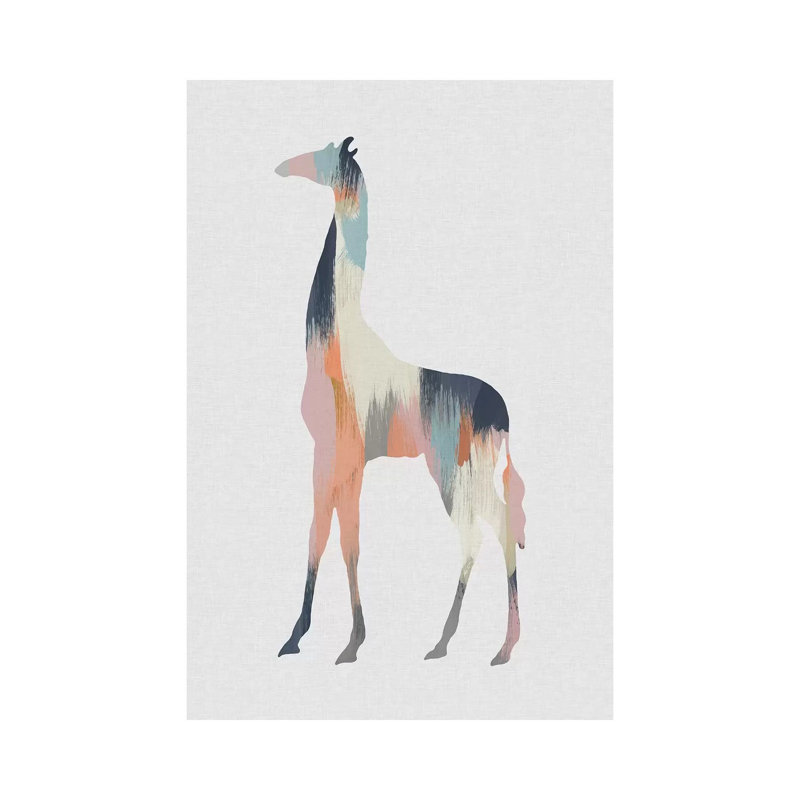 Pastel Giraffe - impression d'art graphique, Toile tendue, H 12 po x l 8 po x P 0,75 po