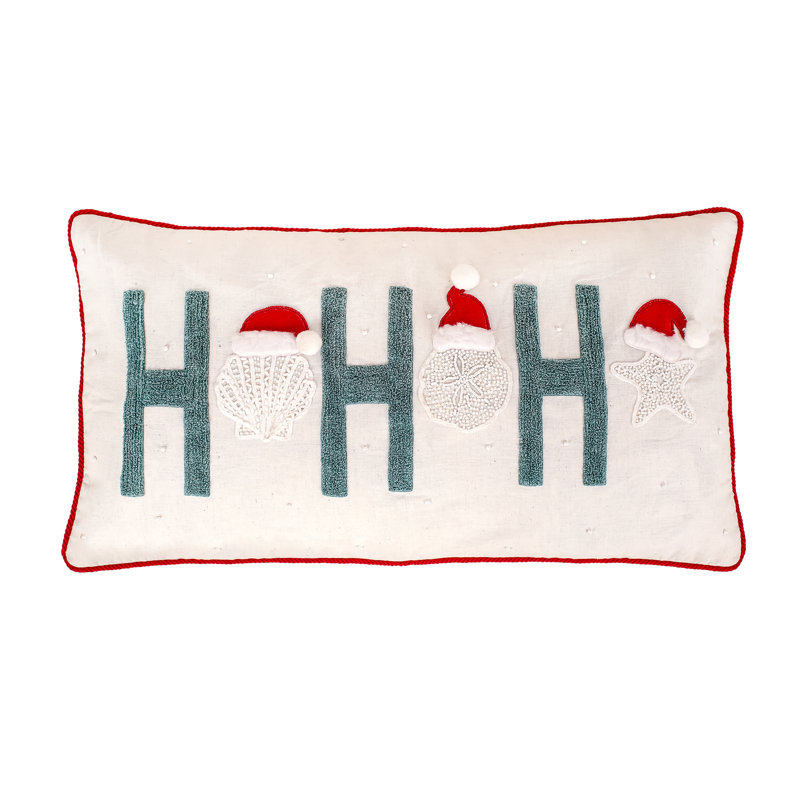 Embroidered Cotton Blend Throw Pillow