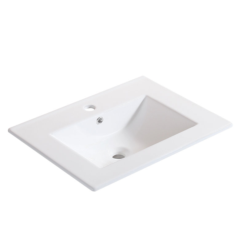 Meuble-lavabo simple 24 po avec plateau en céramique Lubna