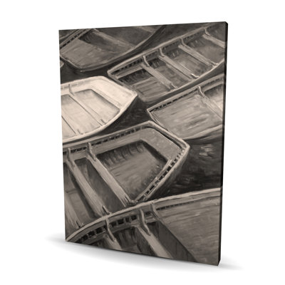 Petits canots, style sépia - Bateau, toile brune, décoration intérieure