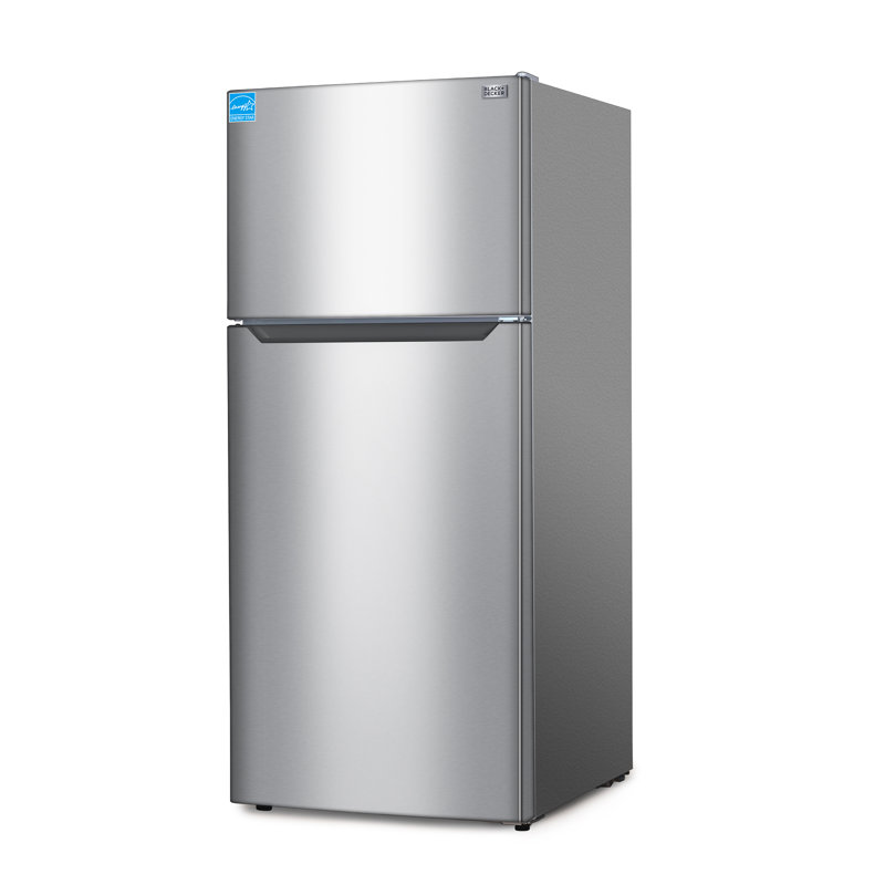 BLACK+DECKER 18.1 Cu. Ft. Top Mount Refrigerator with Freezer, 2 Door Refrigerator with Top Freezer and Adjustable Temperature Control, ENERGY STAR Certified, BR1810HS, Stainless Steel Look