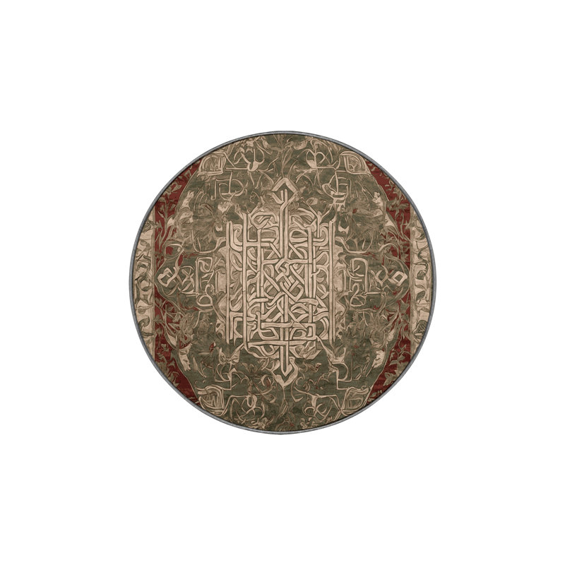 Tapis brun lavable à la machine, Rond 7 pi