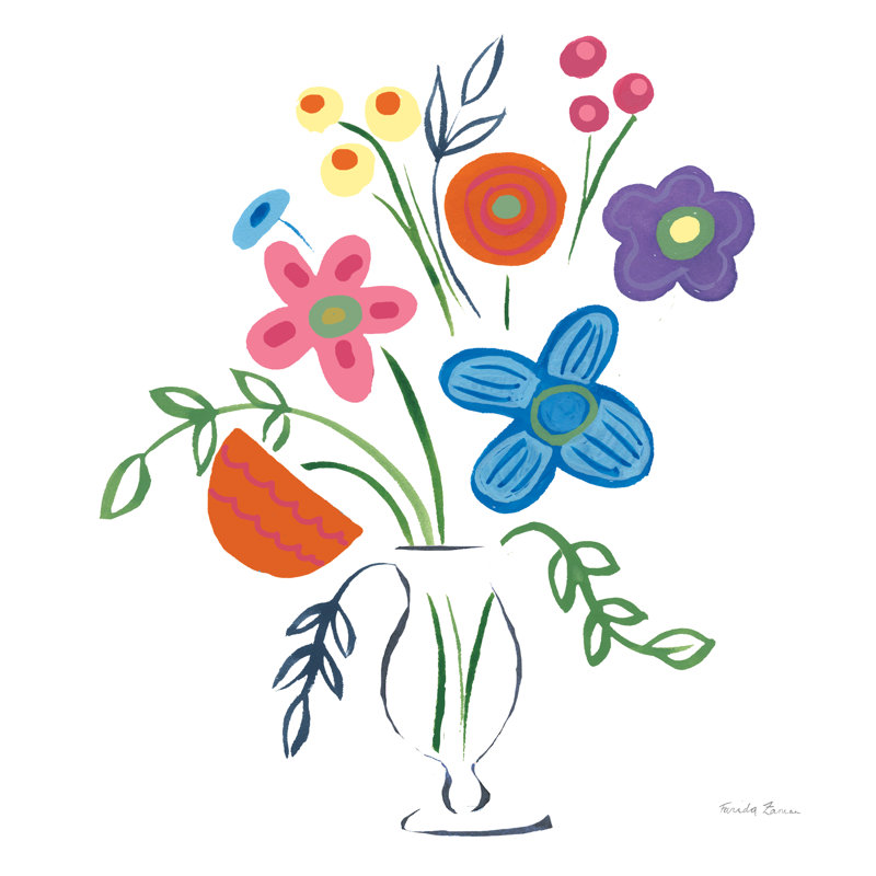 Mélange floral IV, H 12 po x l 12 po x P 1,25 po