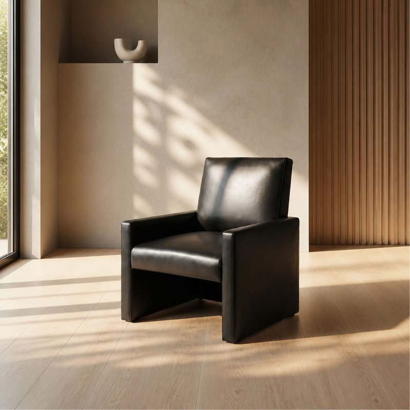 Fauteuil d'appoint Margate G00717-C, Similicuir noir