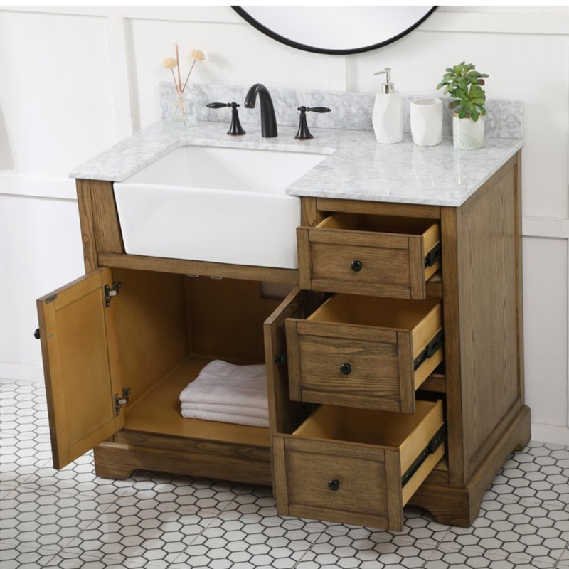 Ensemble de meuble-lavabo simple 42 po Pardue, Bois flottant