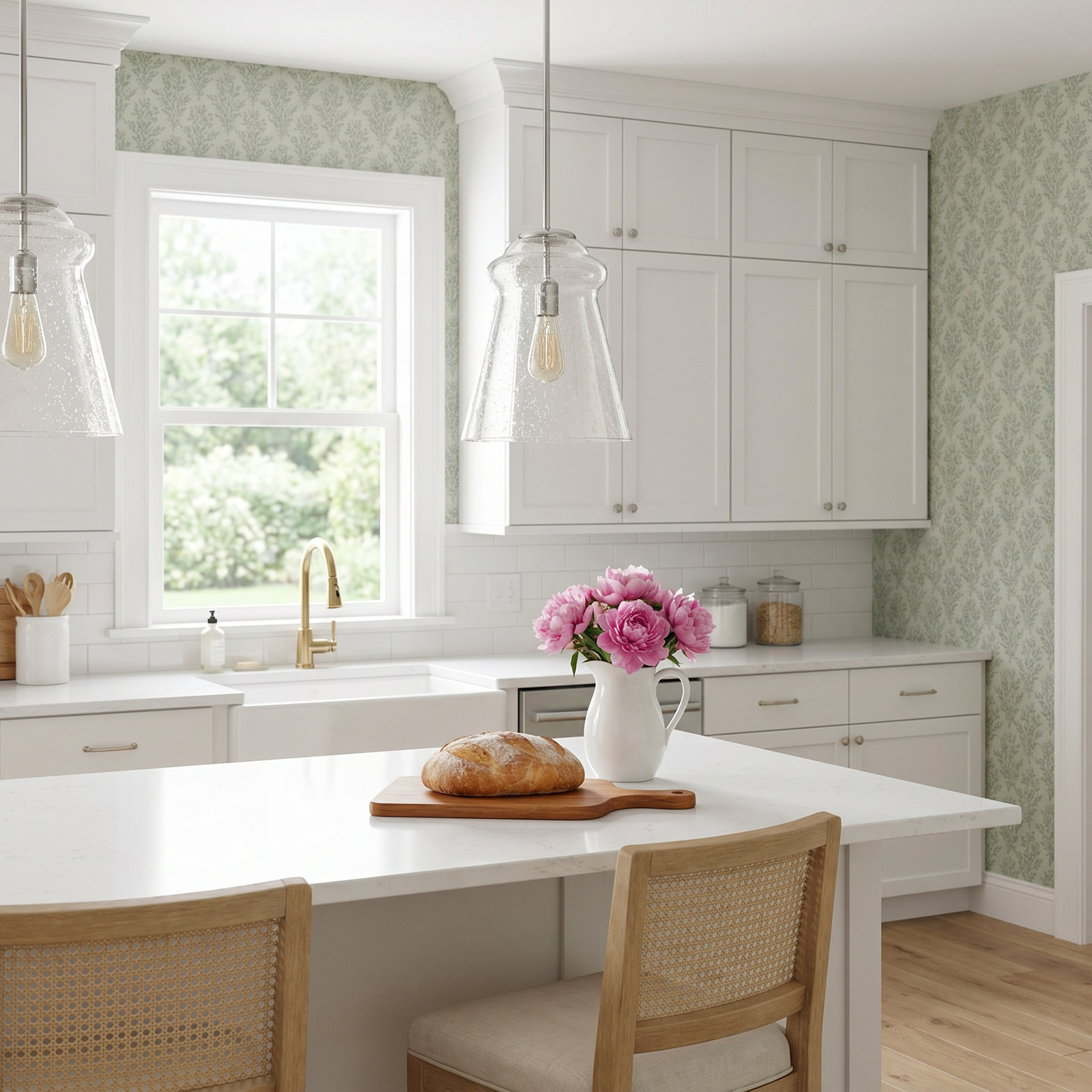 Single Light Glass Steel Dimmable Pendant, Satin Brass