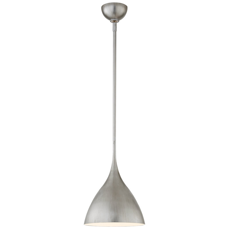 AERIN Agnes Medium Pendant, Burnished Silver Leaf, 13.5" H x 10" W x 10" D