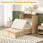 Lit escamotable simple en rotin avec tiroir de rangement, armoire peu encombrante pour enfants, adultes et invités, beige-1426220848