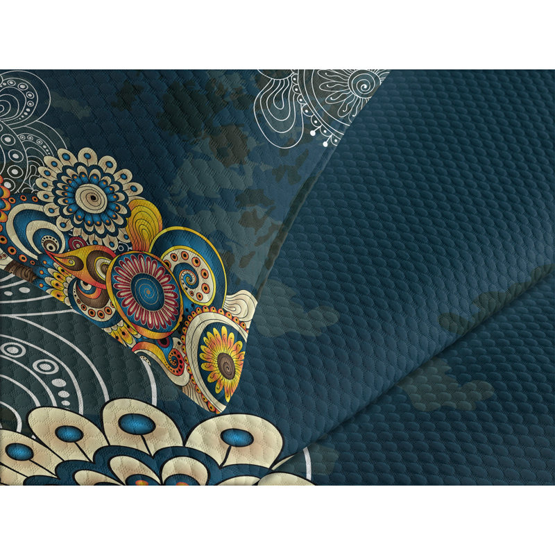 Ambesonne Psychedelic Bedspread Mandala, Queen Bedspread + 2 Standard Shams