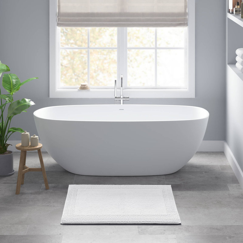 1 PCS 17X24" 100% Cotton Tufted 3000 GSM Reversible Bath Rug, Rectangle- 24" L x 17" W