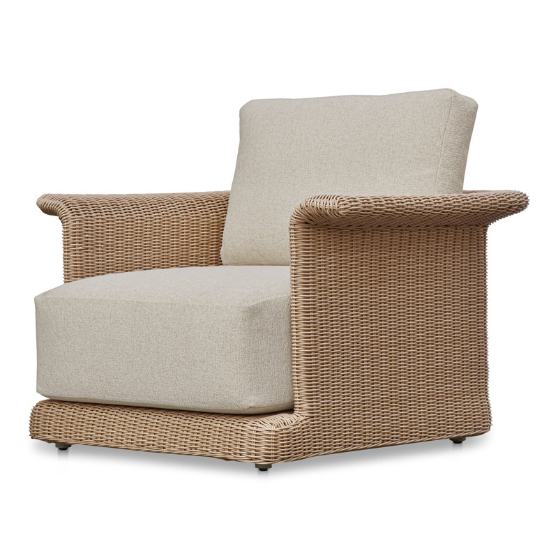 Carlow Aluminum Outdoor Lounge Chair, Beige, Natural