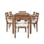 Table et chaises de salle à manger d'extérieur en bois d'acacia convenant au patio, au balcon ou à la cour, gris-495166866