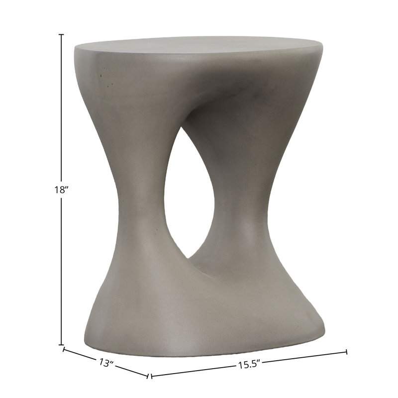 Cassius 15.5'' Gray Concrete Oval Outdoor Side Table