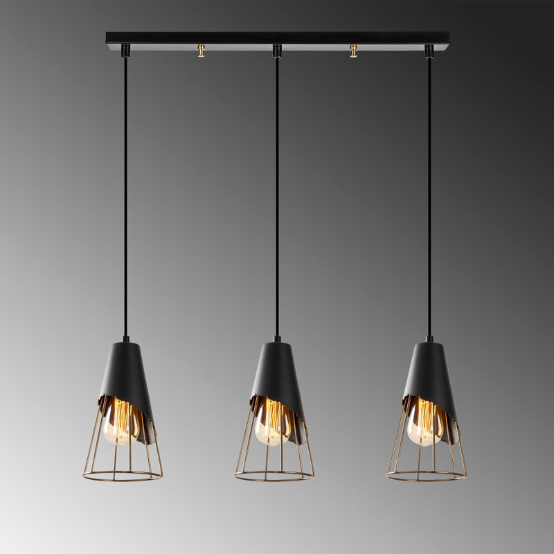 Luminaire suspendu conique à 3 lumières pour îlot de cuisine Express