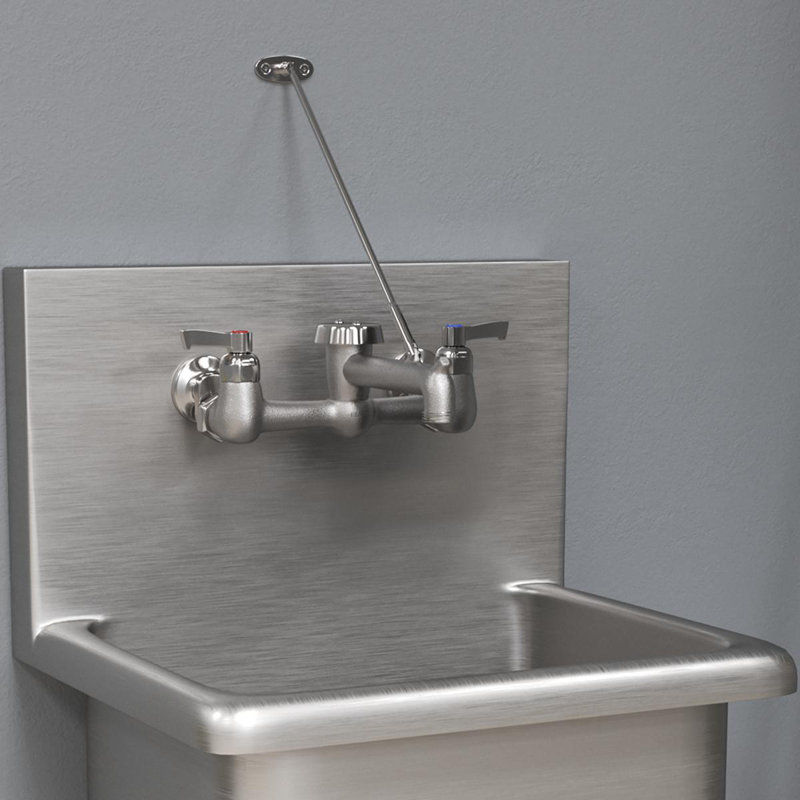 Chrome Double Handle Wall Mount Utility Faucet