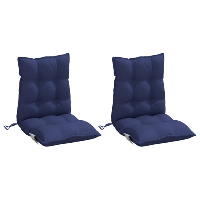 Ensemble de 2 coussins de chaise de jardin en tissu Oxford bleu marine