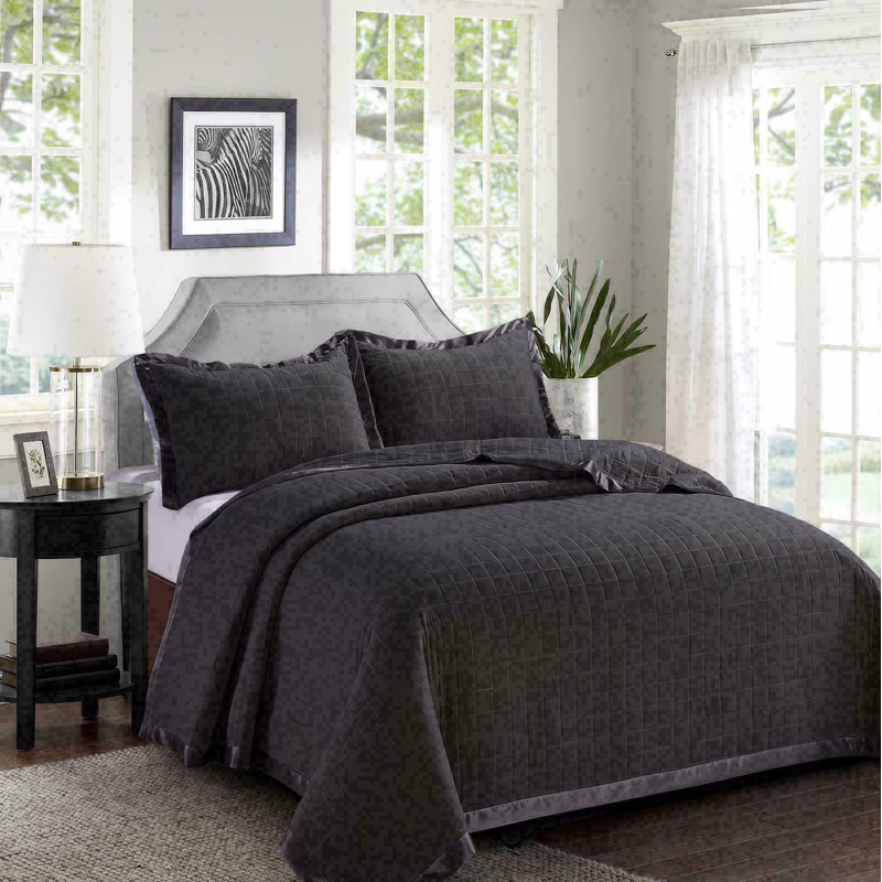 Liannys Throw Blanket, Black, W255 x L275cm