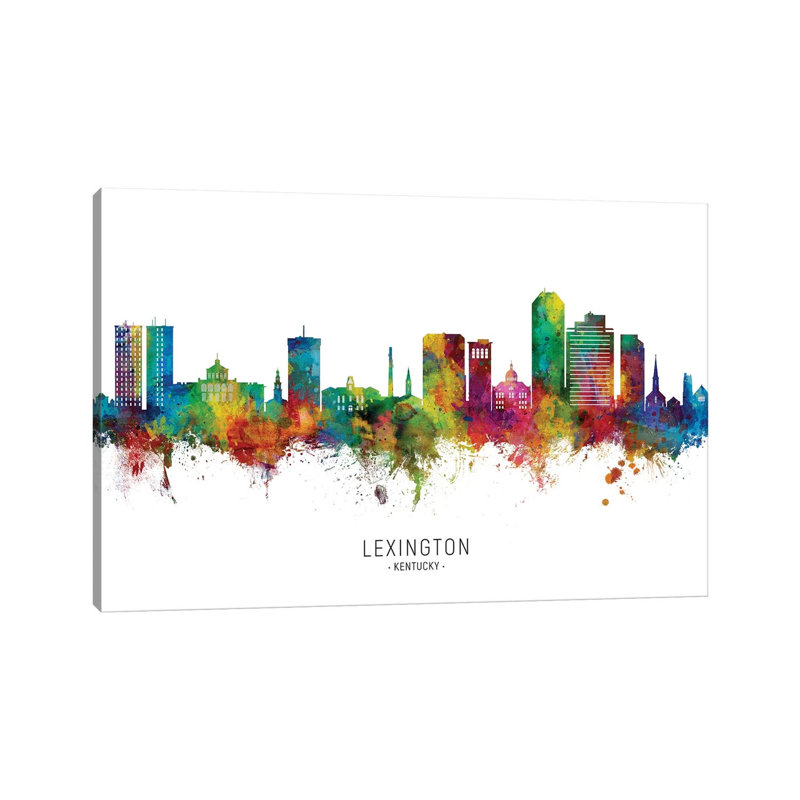 Lexington Kentucky Skyline City Name by Michael Tompsett - Wrapped Canvas Gallery-Wrapped Canvas Giclée