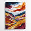 Aquarelle paysage 41, art mural en métal rouge-1055352107