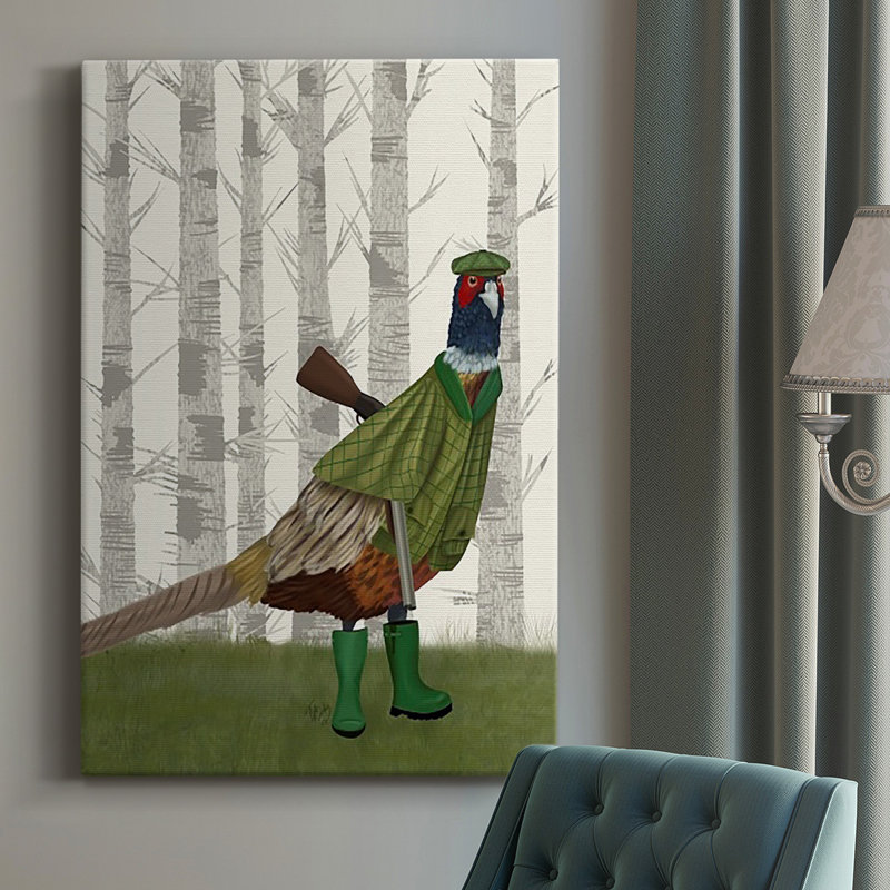 Toile tendue avec châssis Pheasant, H 18 po x l 12 po x P 1 po