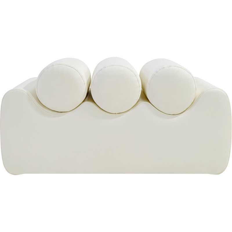 Banc en cuir Rumble Vegan, H 16,5 po x l 32 po x P 22 po, Cuir crème végétalien