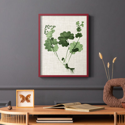 Forest Foliage on Linen I Framed Print - Solid Wood