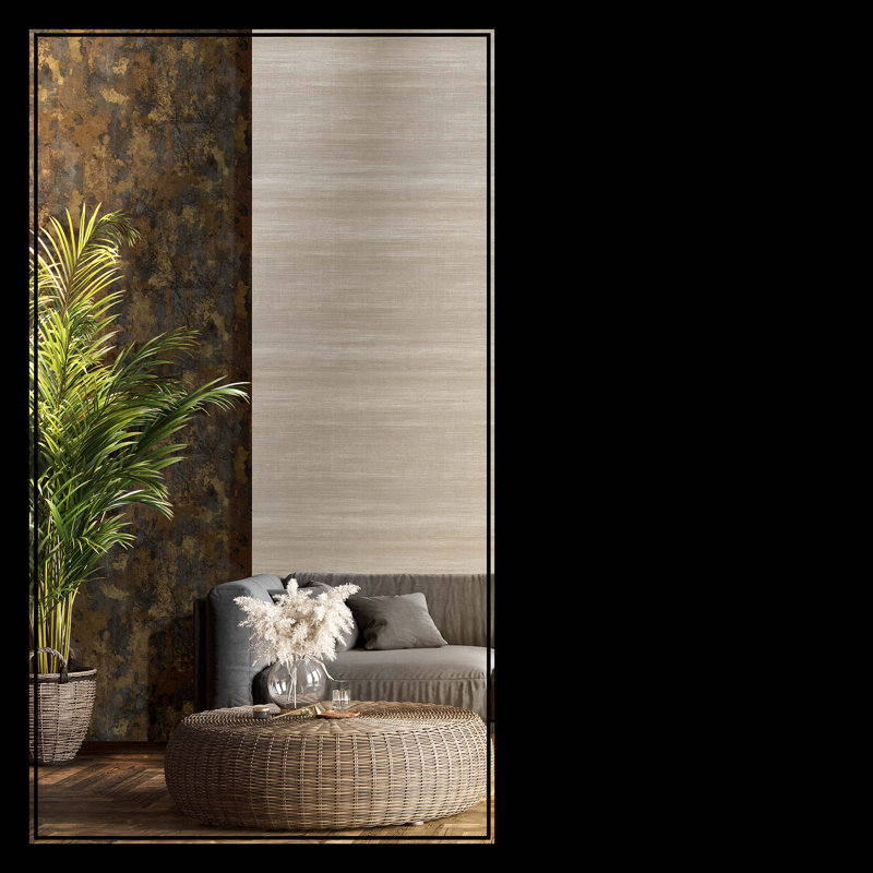 Rouleau de papier peint effet lin italien, Beige