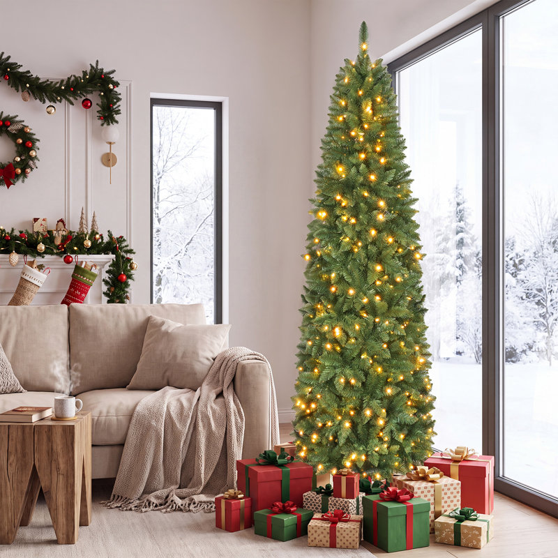 Arbre de noël artificiel pin vert, H 7,5 pi