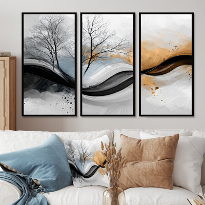 Ensemble de Julia, voyage de forêt fractale - Art mural sur toile, 3 panneaux