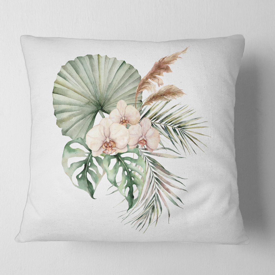 Floral Throw Pillow Design Art