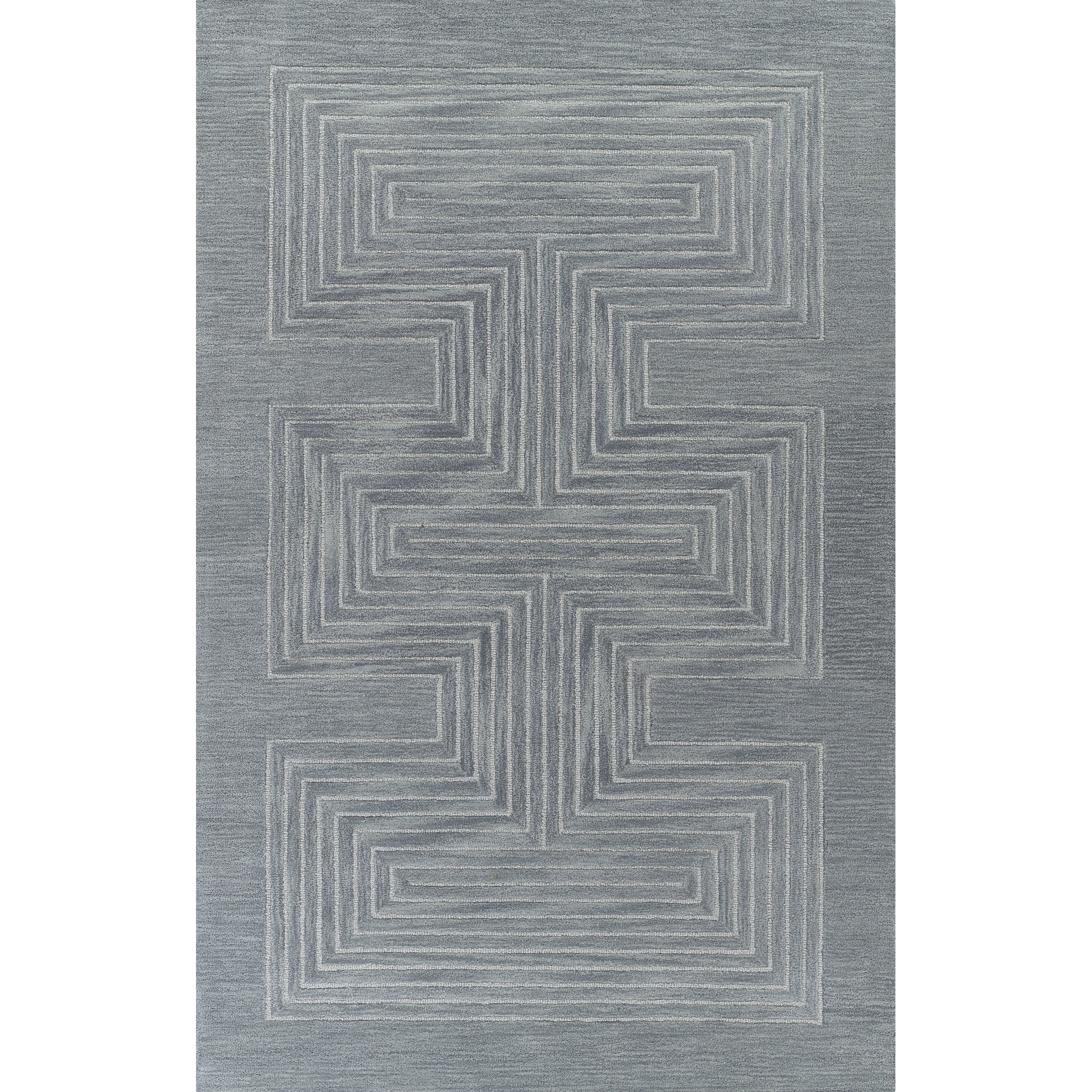 Orlie Hand Tufted Wool Brown Rug, Rectangle 8' x 10', Blue