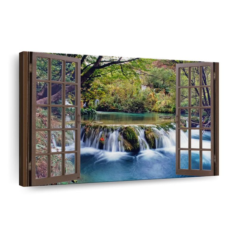 Fenêtre ouverte sur toile, H 30 po x l 45 po x P 1,25 po