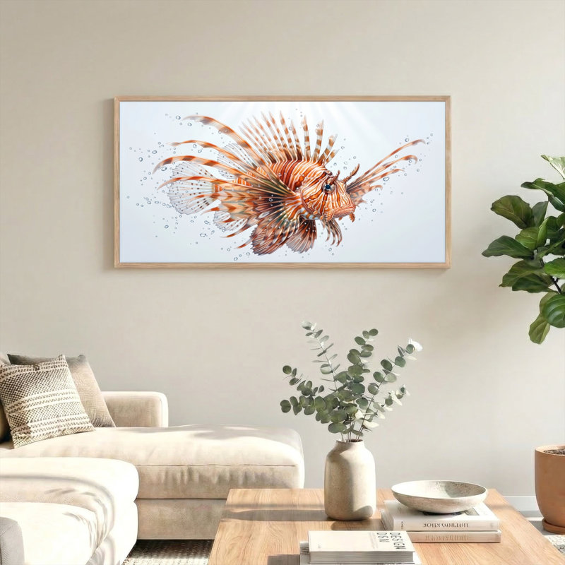 Ensemble de 1 tableau sur toile Lionfish Art, L 46 po x H 24 po, Naturel