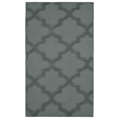 Sea Foam Nasturtium Cut-loop Trellis Area Rug by