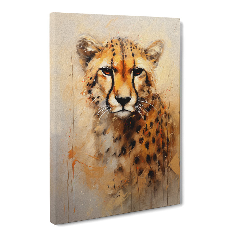 Cheetah Contemporary - Wrapped Canvas Print, 50cm H x 35cm W x 3cm D