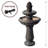 Webbe 2-Tier Outdoor Birdbath Freestanding Water Fountain with Adjustable Pump, Stone-Look Finish & Weather-Resistant Polyresin-741676648