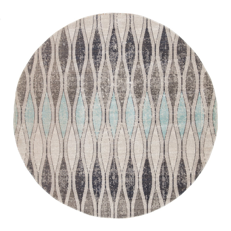 Geist Abstract Ivory/Light Taupe Area Rug, Rectangle 5' x 7'6"