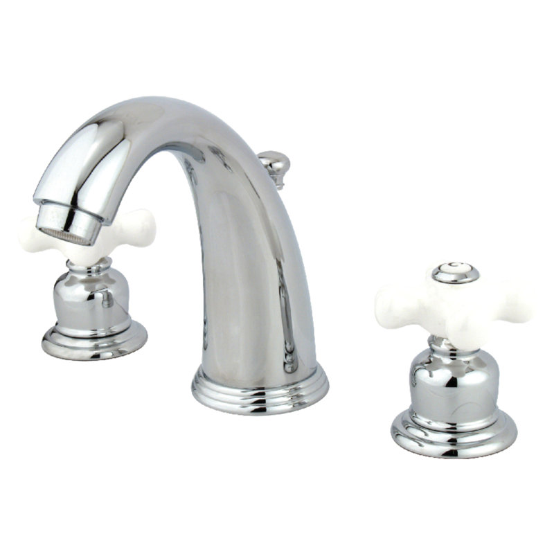 Robinet de salle de bain espacé avec ensemble de drain Victorian, Chrome poli