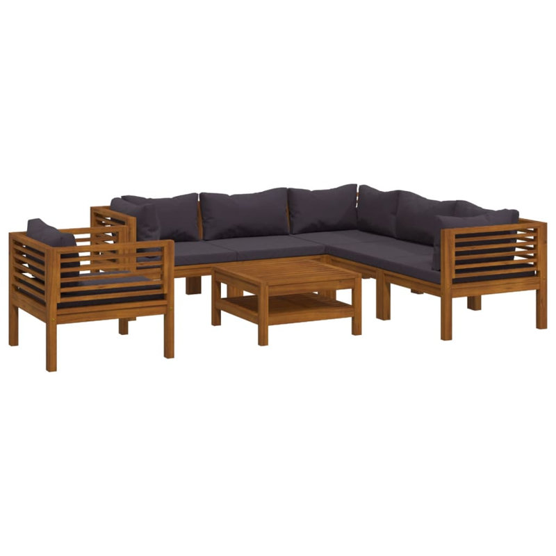 Ensemble de conversation modulaire 7 pièces Stucker, Gris foncé