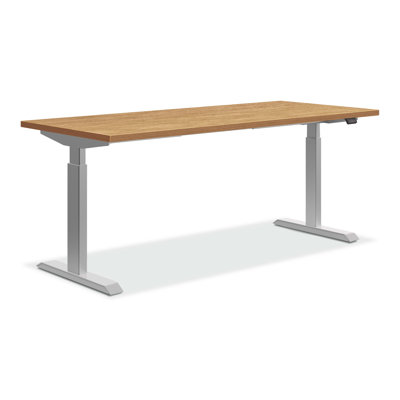 Coze Adjustable Height Steel Standing Desk with Built-In Electrical Outlet