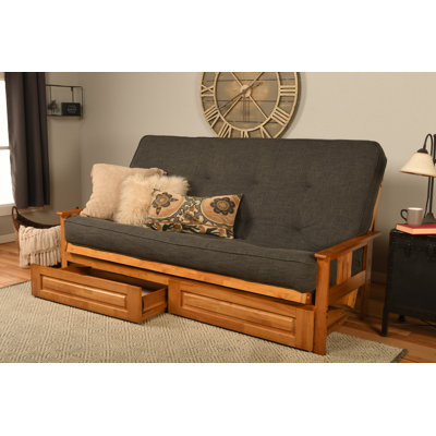 Stratford 86" Queen Futon and Mattress with Drawer set