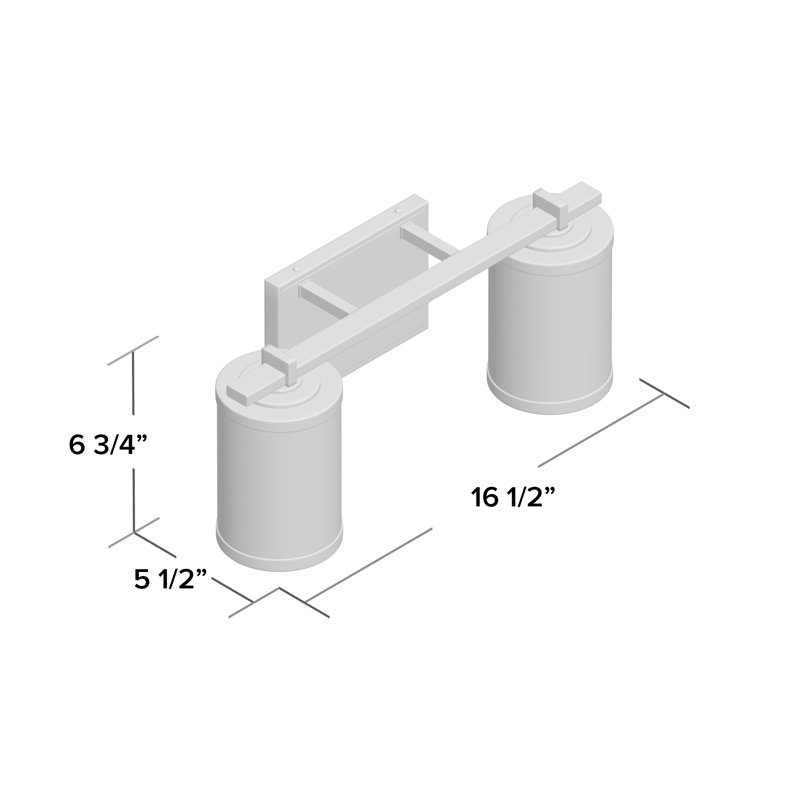 Éclairage pour meuble-lavabo 2 lumières Kenyon, Nickel brossé