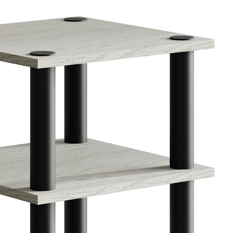 Easy Twist Assembly 3-Tier End Table In Light Grey, Light Grey