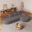 Canapé moderne incurvé moderne, ensemble de canapé modulaire rembourré sans os en chenille, ensemble modulaire de salon modulaire en L de 108,5 po avec 3 coussins, canapé-lit combiné gratuit pour le salon, la chambre à coucher-733446756-733446815