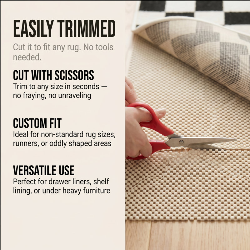 Tapis sous-tapis 2 pi x 4 pi pour tapis, tapis antidérapant très résistant, poignées pour maintenir les tapis en place, tapis antidérapants pour les planchers durs et mous, sous-tapis et protection pour plancher de bois franc